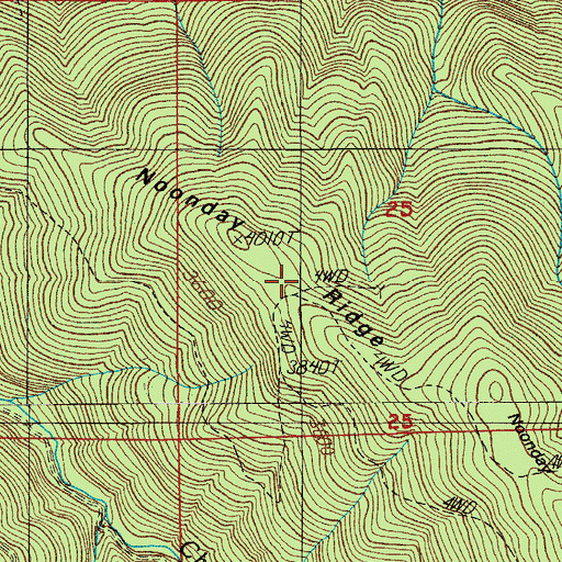 Topographic Map of Green Rock Mine, OR