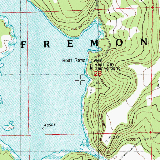 Topographic Map of East Bay Recreation Site, OR