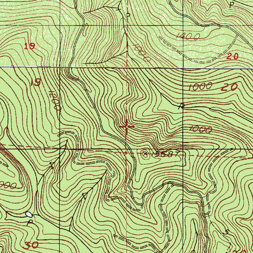 Topographic Map of Wilson Ridge, OR