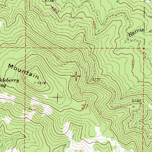 Topographic Map of Big Huckleberry Butte, OR