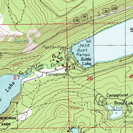 Topographic Map of Link Creek Recreation Site, OR