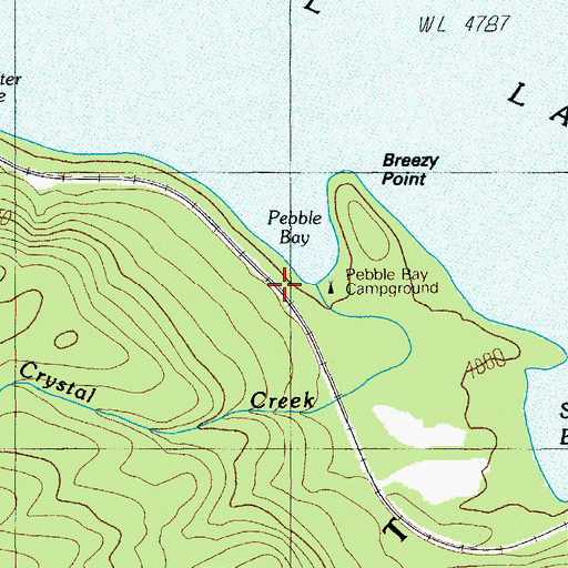 Topographic Map of Pebble Bay Recreation Site, OR