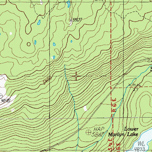 Topographic Map of Gold Lake Recreation Site, OR