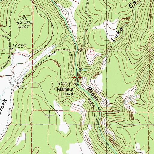 Topographic Map of Malheur Ford Camp (historical), OR