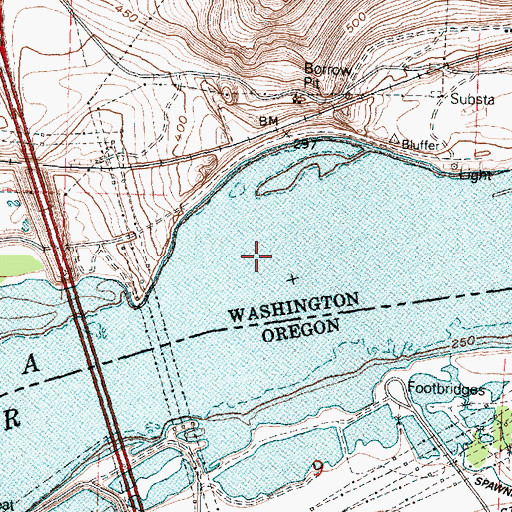Topographic Map of McNary Range Channel, OR