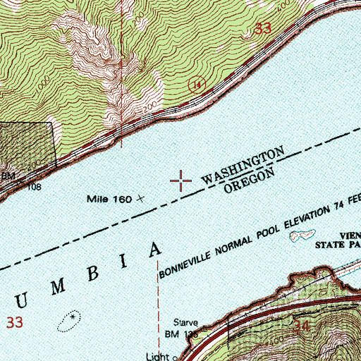 Topographic Map of Cook Point Range Channel, OR