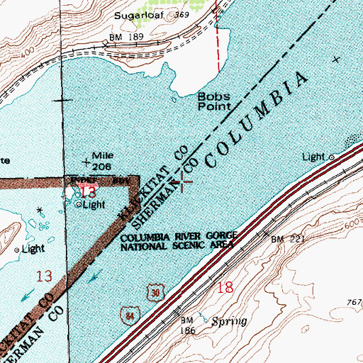 Topographic Map of Hells Gate Channel Range B, OR
