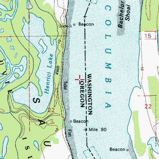 Topographic Map of Duck Club Turn, OR