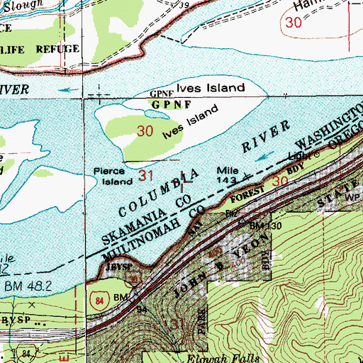 Topographic Map of Warrendale Upper Range, OR