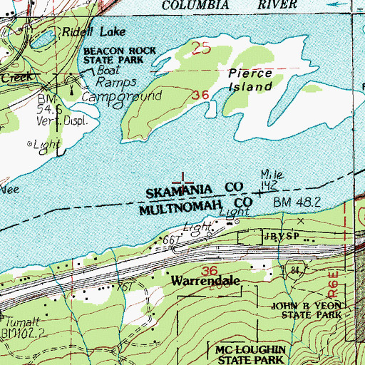Topographic Map of Warrendale Lower Range, OR
