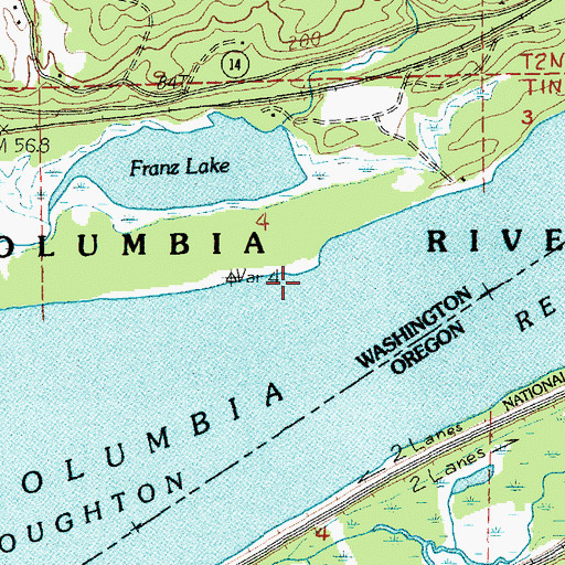 Topographic Map of Multnomah Falls Upper Range, OR