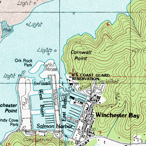Topographic Map of Salmon Harbor, OR