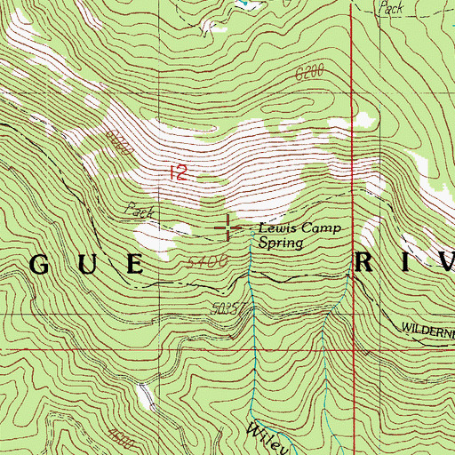 Topographic Map of Lewis Camp, OR