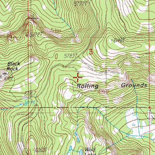 Topographic Map of Rolling Grounds Camp, OR