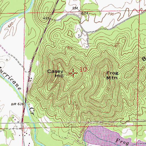 Topographic Map of Casey Hill, AL