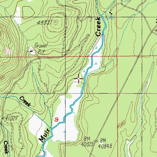 Topographic Map of Muir Creek Falls, OR