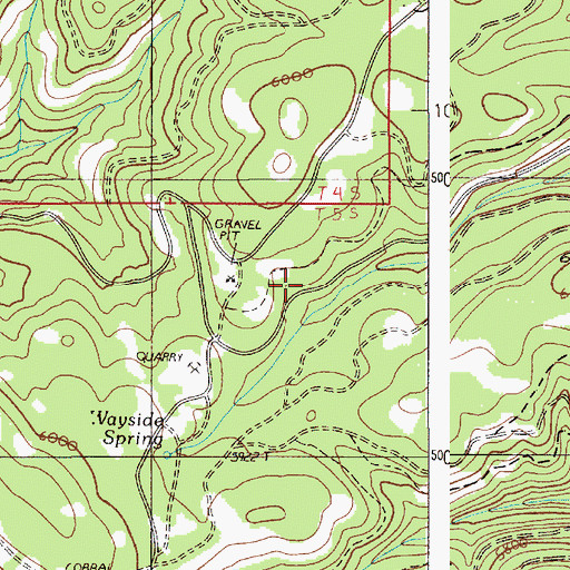 Topographic Map of Wayside Springs Forest Camp, OR