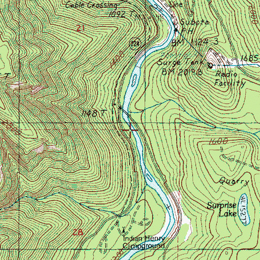 Topographic Map of Cripple Creek Forest Camp, OR