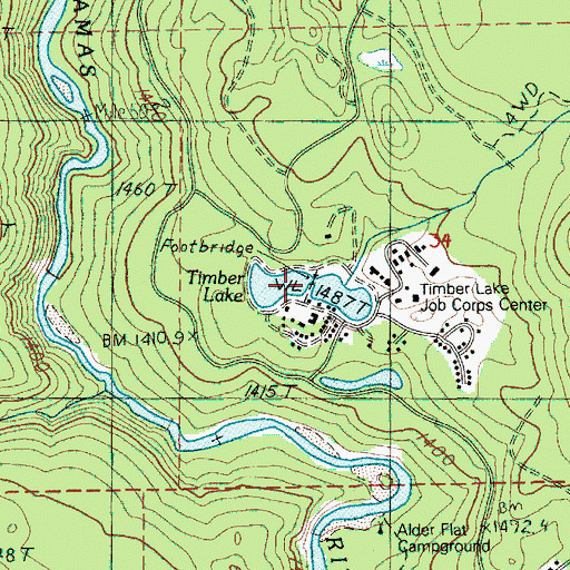 Topographic Map of Timber Lake, OR