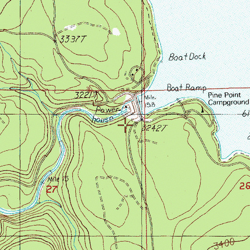 Topographic Map of Pine Point Recreation Site, OR