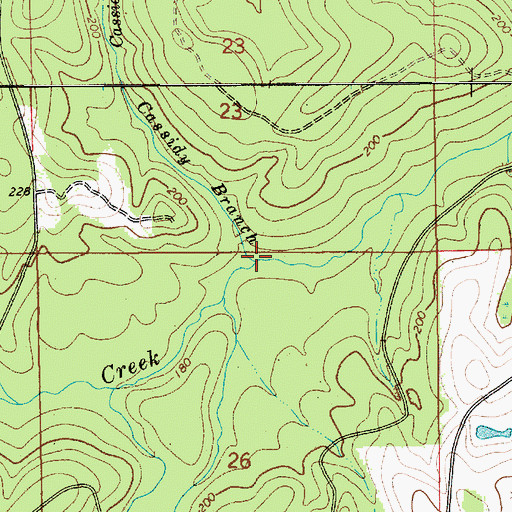 Topographic Map of Cassidy Branch, AL