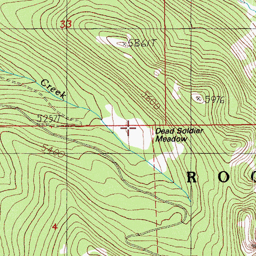 Topographic Map of Dead Soldier Meadow, OR