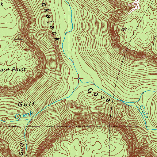 Topographic Map of Castle Rock Gulf, GA