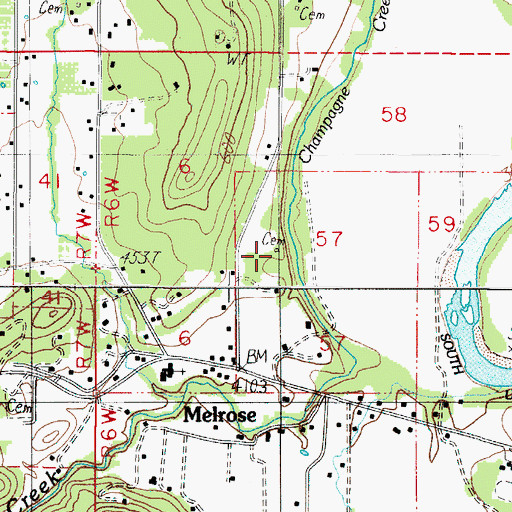 Topographic Map of Champaigne Family Cemetery, OR