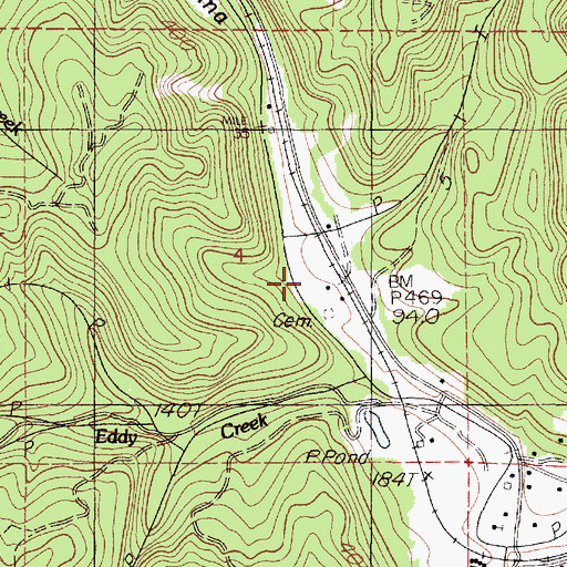 Topographic Map of Eddy Cemetery, OR