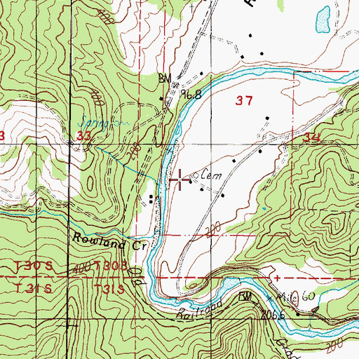 Topographic Map of Wise Cemetery, OR