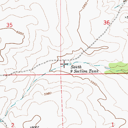 Topographic Map of South Nine Section Tank, AZ