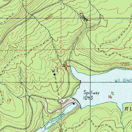 Topographic Map of Bear Creek, OR