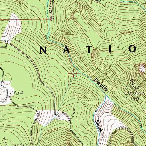 Topographic Map of Mill Creek, OR