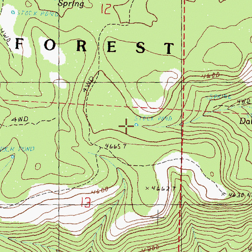 Topographic Map of Aspen Reservoir, OR