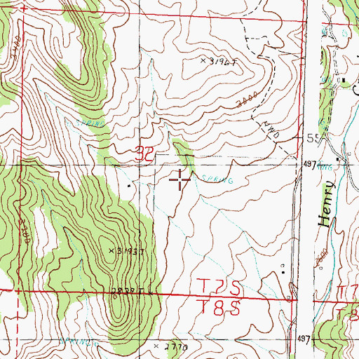 Topographic Map of Hill Spring, OR