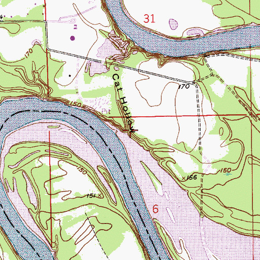 Topographic Map of Cat Hollow, AL