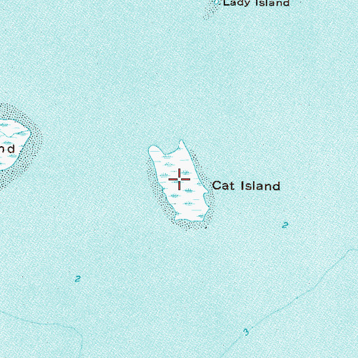 Topographic Map of Cat Island, AL