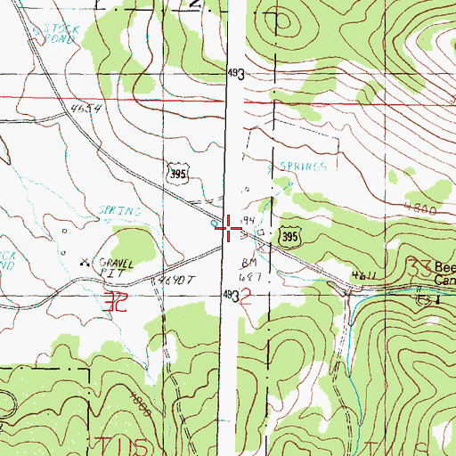 Topographic Map of Beech Creek Summit, OR