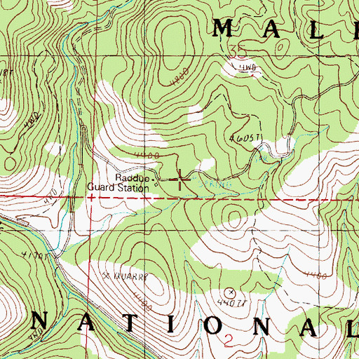 Topographic Map of Raddue Spring, OR