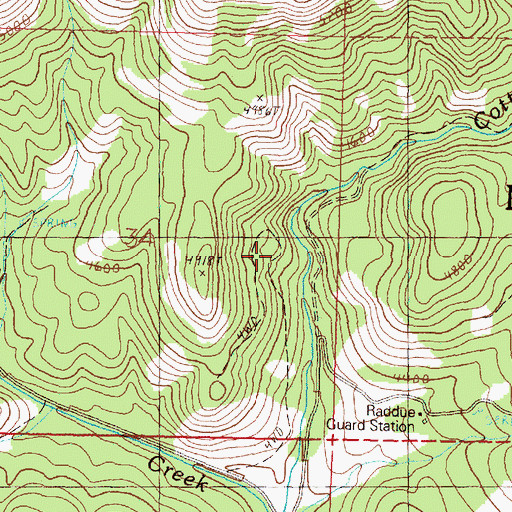 Topographic Map of Cottonwood Spring, OR