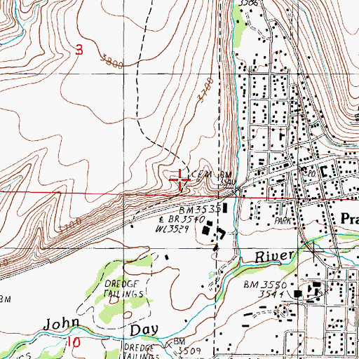 Topographic Map of McHaley Cemetery, OR