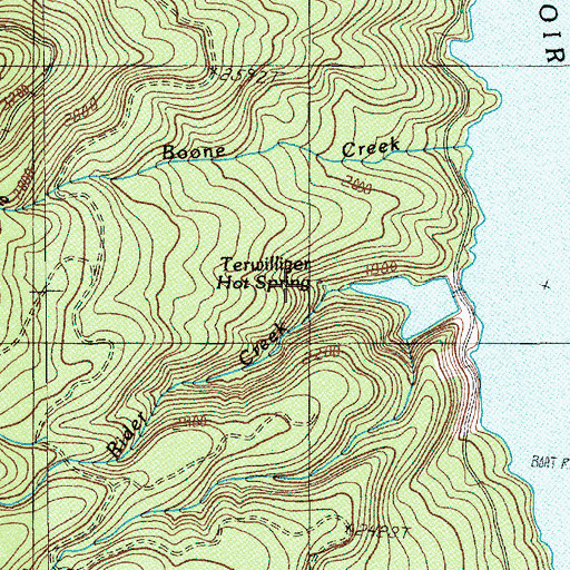 Topographic Map of Terwilliger Hot Spring, OR