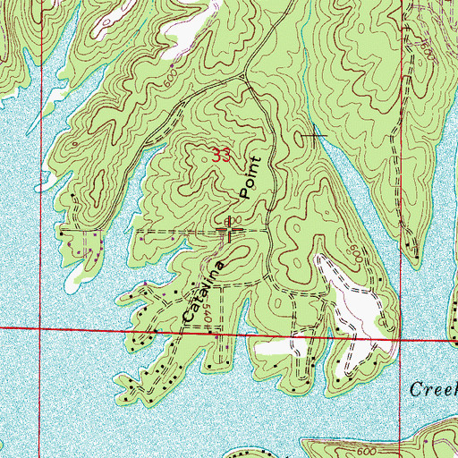 Topographic Map of Catalina Point, AL