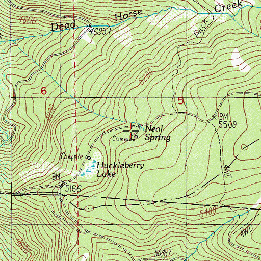Topographic Map of Neal Spring, OR
