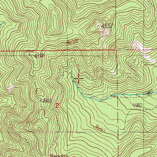 Topographic Map of Cedar Creek, OR