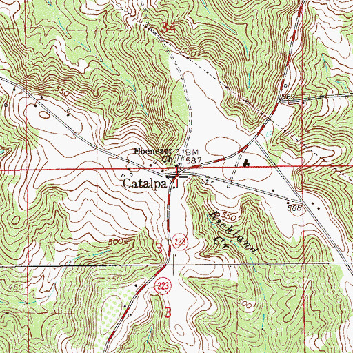 Topographic Map of Catalpa, AL