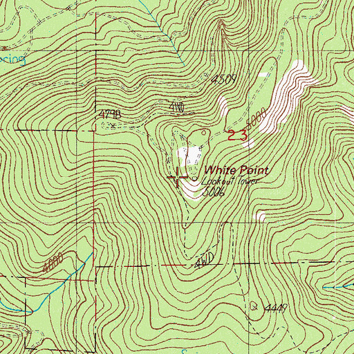 Topographic Map of White Point Lookout, OR