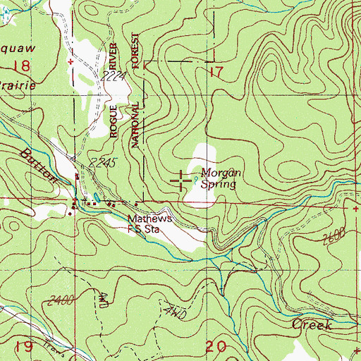 Topographic Map of Morgan Spring, OR