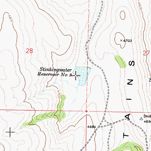 Topographic Map of Stinkingwater Reservoir Number Three, OR