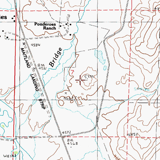 Topographic Map of Silvies Cemetery, OR